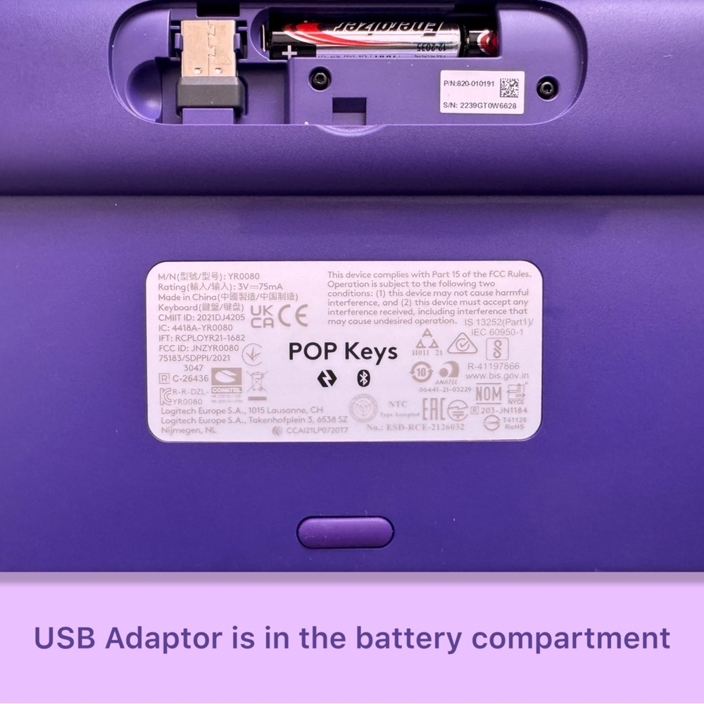 Logitech Purple Wireless Retro Round-Key Keyboard - Picture 5 of 11